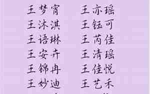 姓王女孩名字大全2025最新版