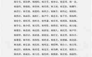 杨名字女孩名字好听单名