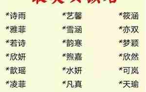 好听又有内涵的女孩名字