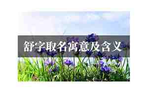 舒字取名寓意