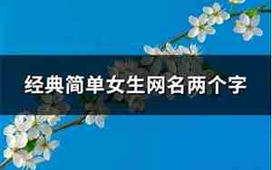 好听的两个字网名女生小清新