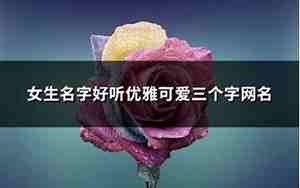 女生名字大全好听唯美