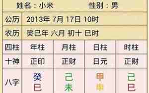 免费算命排八字四柱详解